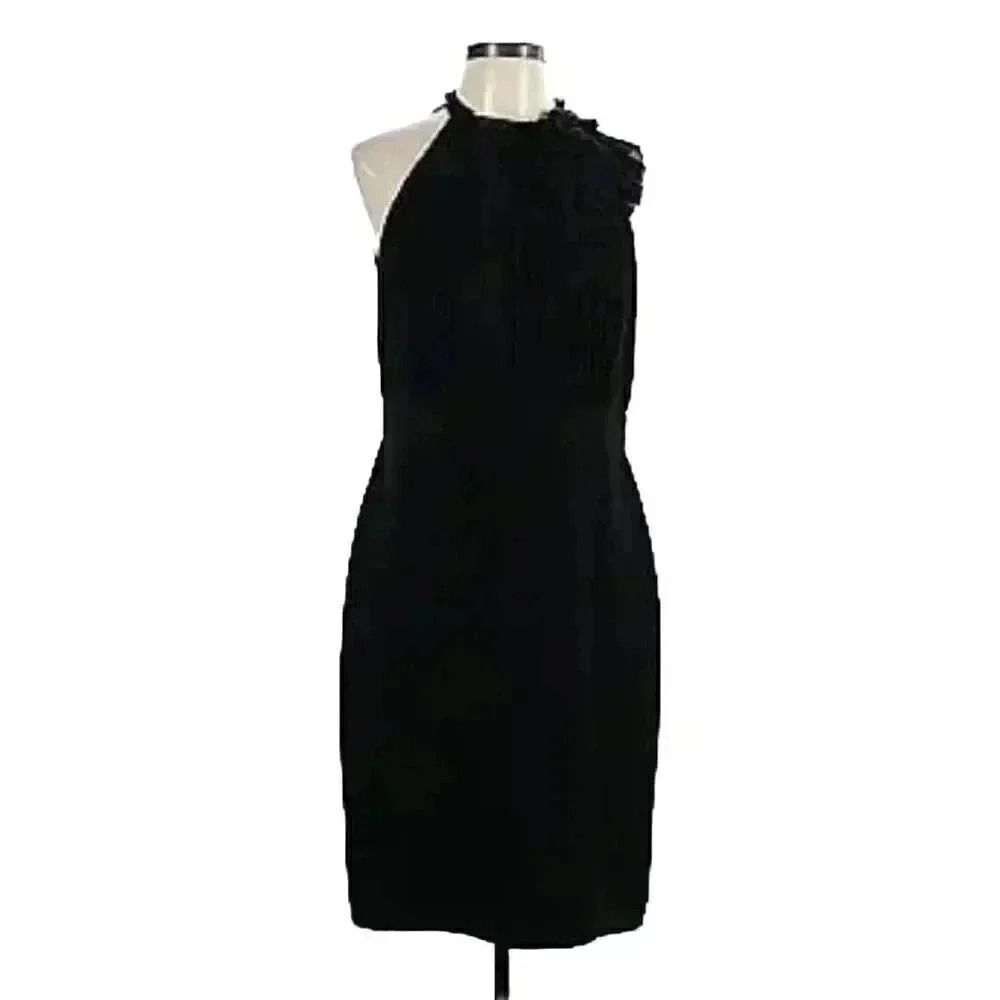 Ann Taylor Women's Black Silk Halter Top Lined Dress